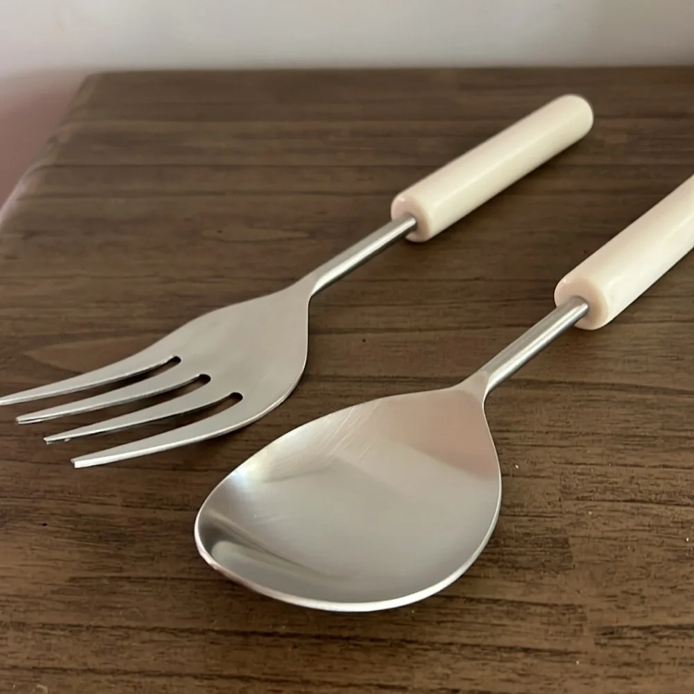 NEW White Serving Utensil Set
